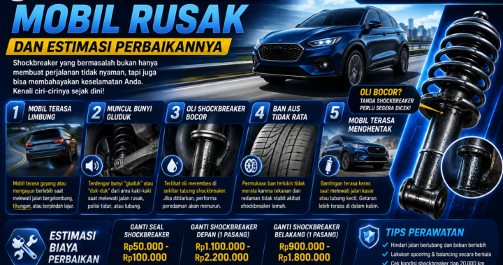 5 ciri shockbreaker mobil rusak dan estimasi biaya perbaikannya