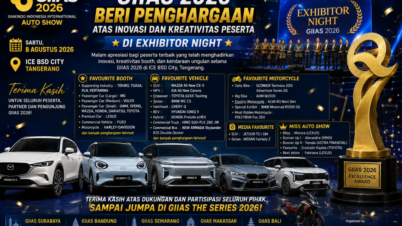 GIIAS 2026 Exhibitor Night memberi penghargaan kepada peserta terbaik